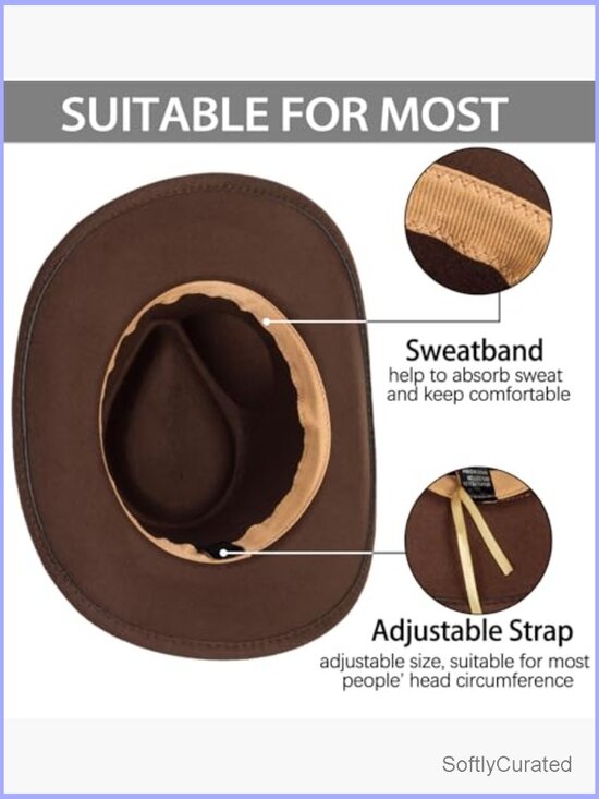 Classic Western Cowboy Hat Wide Brim Felt Cowgirl Fedora Jazz Hat main image 7